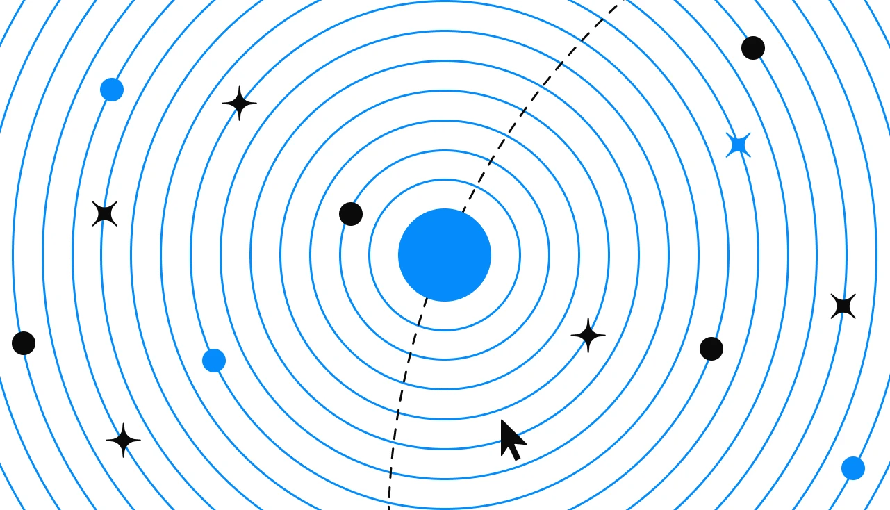 Esquema del campo magnético que rodea a la Tierra representando el diseño atómico.