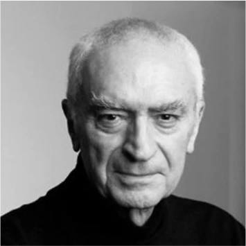 Fotografía de perfil de Massimo Vignelli.