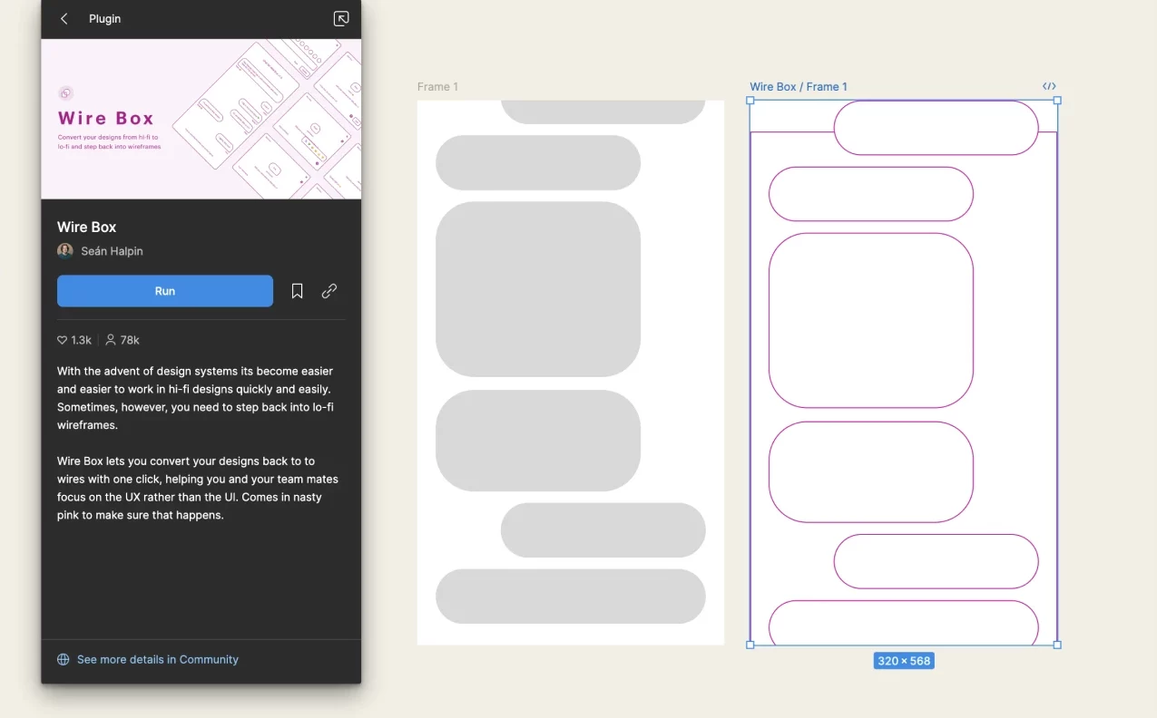 Captura de pantalla del plugin wire box para diseño y maquetación